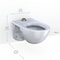 Toto TORNADO FLUSH Commercial Flushometer Wall-Mounted Toilet, Elongated Cotton White CT728CUG#01 - alternate 4
